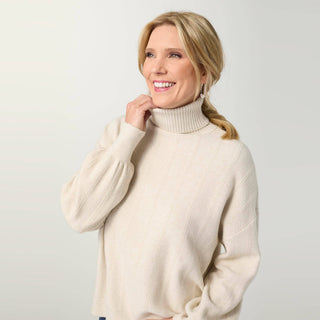 Coco + Carmen Heavenly-Luxe Textured Turtleneck Sweater