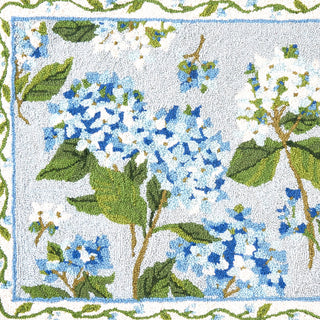 Peking Handicraft - Blue Hydrangea Hook Rug - Sally Eckman Roberts