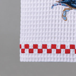 Peking Handicraft - Blue Crab Waffle Weave Kitchen Towel