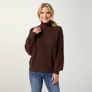 Coco + Carmen Heavenly-Luxe Textured Turtleneck Sweater