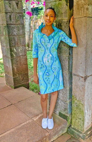 Gretchen Scott LLC - Ruffneck Dress - Jungle Symphony