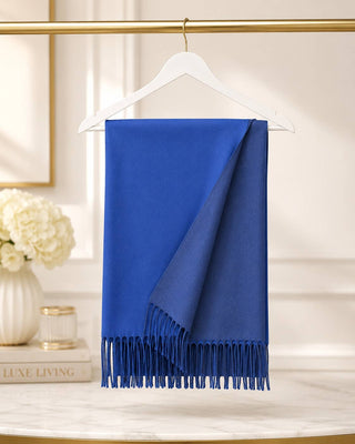 Designer House Reversible Two-Tone Fringe Shawl