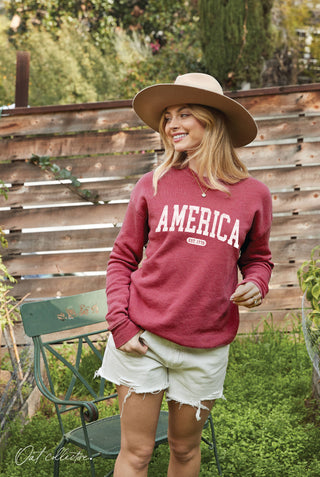 AMERICA EST. 1776 Mineral Washed Graphic Sweatshirt