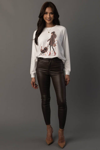 Girl Walking a Turkey Graphic Sweatshirt | Panache
