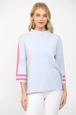 FATE - STRIPE MOCK NECK SWEATER