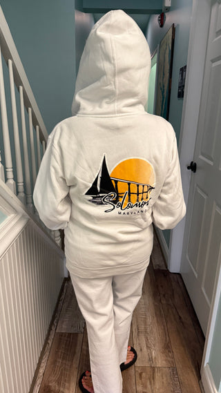 M Solomons Bridge Zipper Hoodie With Crab Emblem