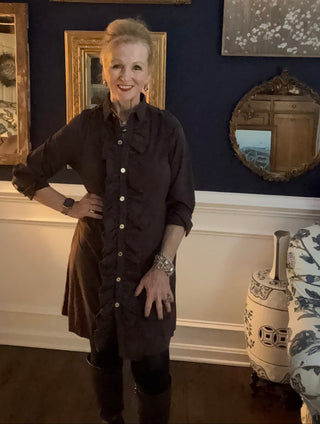 Gretchen Scott LLC - Ruffle Rumble Dress - Ultra Suede