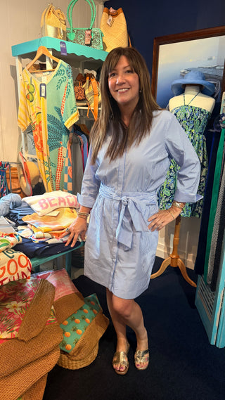Gretchen Scott LLC - Wash & Wear Breezy Blouson Dress - Stripe
