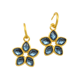 Betty Carré Maiara Midnight Blue flower earrings