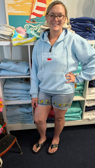 Solomons Embroidered Quarter-Zip Hoodie | Chesapeake Bay Coastal Sweatshirt