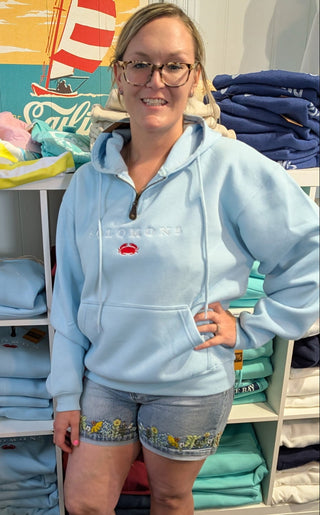 Solomons Embroidered Quarter-Zip Hoodie | Chesapeake Bay Coastal Sweatshirt
