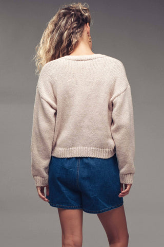 Urban Daizy - Crochet Patch Cardigan–Nautical Motifs, Relaxed Cropped Fit