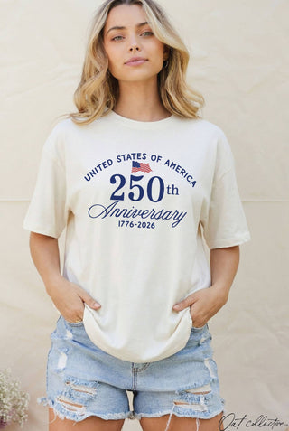 United States of America 250th Anniversary Tee | 1776–2026 Mineral Washed Graphic T-Shirt