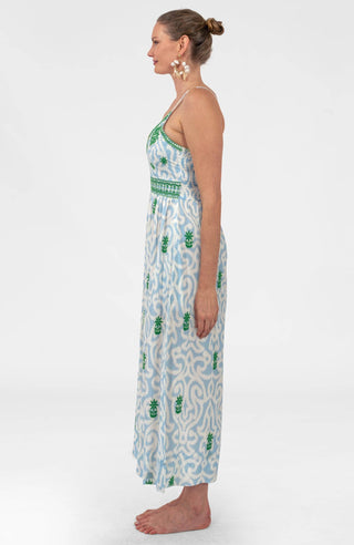 Gretchen Scott Embroidered Cotton Voile Sun Dress | Women's Resort Maxi Dress with Pockets