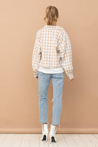 Blue B - 31857J - Yarn Dyed Brushed Crop Pocket Front Shirt Jacket