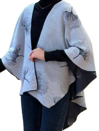 Winding River Navy & White Ginkgo Reversible Loop Wrap