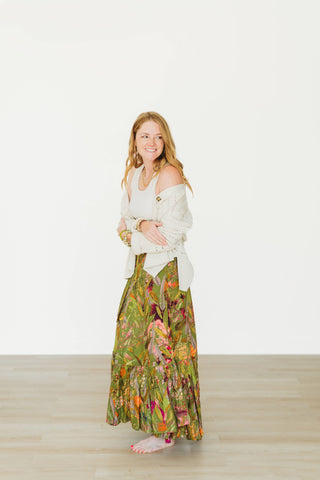 Winton and Waits - Featherington 3-Way Wrap Skirt- Green