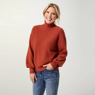 Coco + Carmen Heavenly-Luxe Textured Turtleneck Sweater