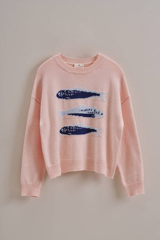 Urban Daizy - Graphic Oversized Drop-Shoulder Knit Sweater