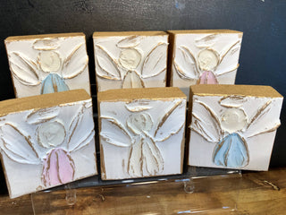 pastel pink Coddiwomple - 3x3 Angel handmade painted baby nursery wedding Easter