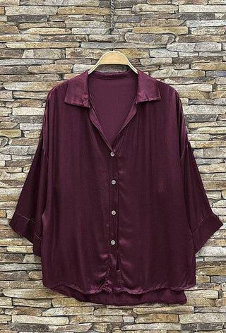 LOOWIE Mauve Satin Finish Italian Shirt