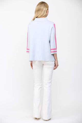 FATE - STRIPE MOCK NECK SWEATER