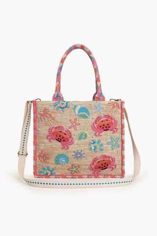 America & Beyond - Crab Shell Embelished Tote