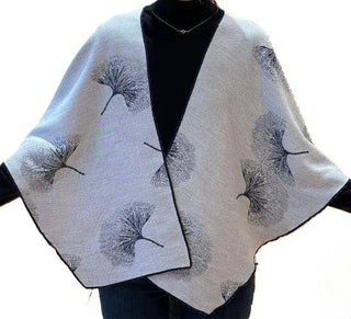 Winding River Navy & White Ginkgo Reversible Loop Wrap
