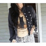 Junk Gypsy black denim military jacket