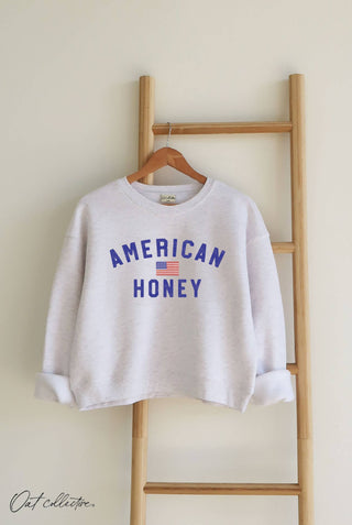 American Honey Mid-Cropped Graphic Sweatshirt | Oat Collective
