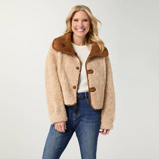 Coco + Carmen Harbor Reversible Faux Lamb Jacket