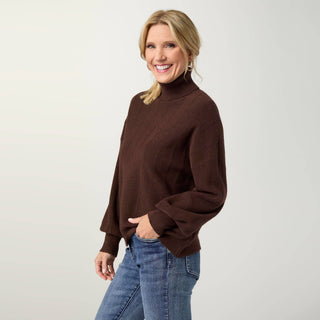 Coco + Carmen Heavenly-Luxe Textured Turtleneck Sweater