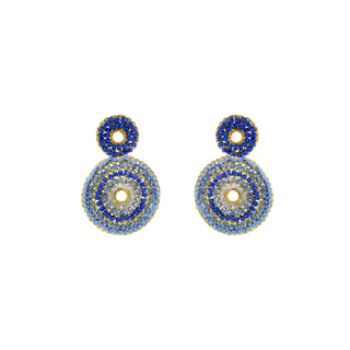 Double Mandala Gold Crochet Earrings – Handmade Brazilian Statement Earrings in 18K Gold Filled Wire