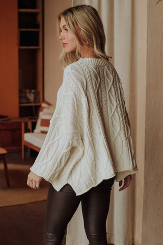 Panache Ivory Cable Knit Sweater