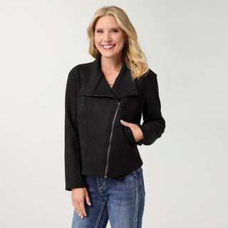 Coco + Carmen Alland Faux Suede Moto Jacket