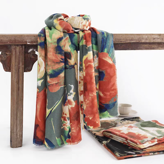 Autumn Garden Fall Print Scarf