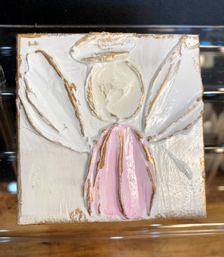 ivory Coddiwomple - 3x3 Angel handmade painted baby nursery wedding Easter