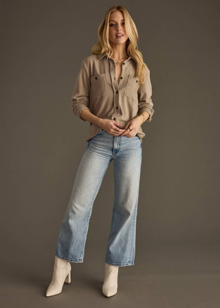 Taupe Super-Soft Button-Up Shirt | Panache