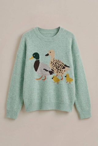 Urban Daizy - Mallard Duck Intarsia Knit Sweater
