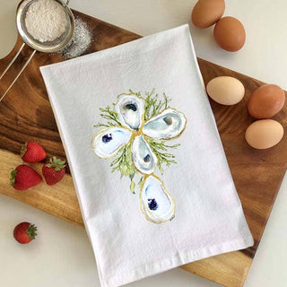 B McVan Designs - Oyster Cross Flour Sack Towel