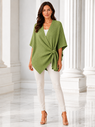 Designer House Bubbled Knit Loop-Through Poncho
