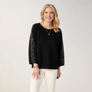 Coco + Carmen Heavenly-Luxe Rhinestone Dolman Sweater