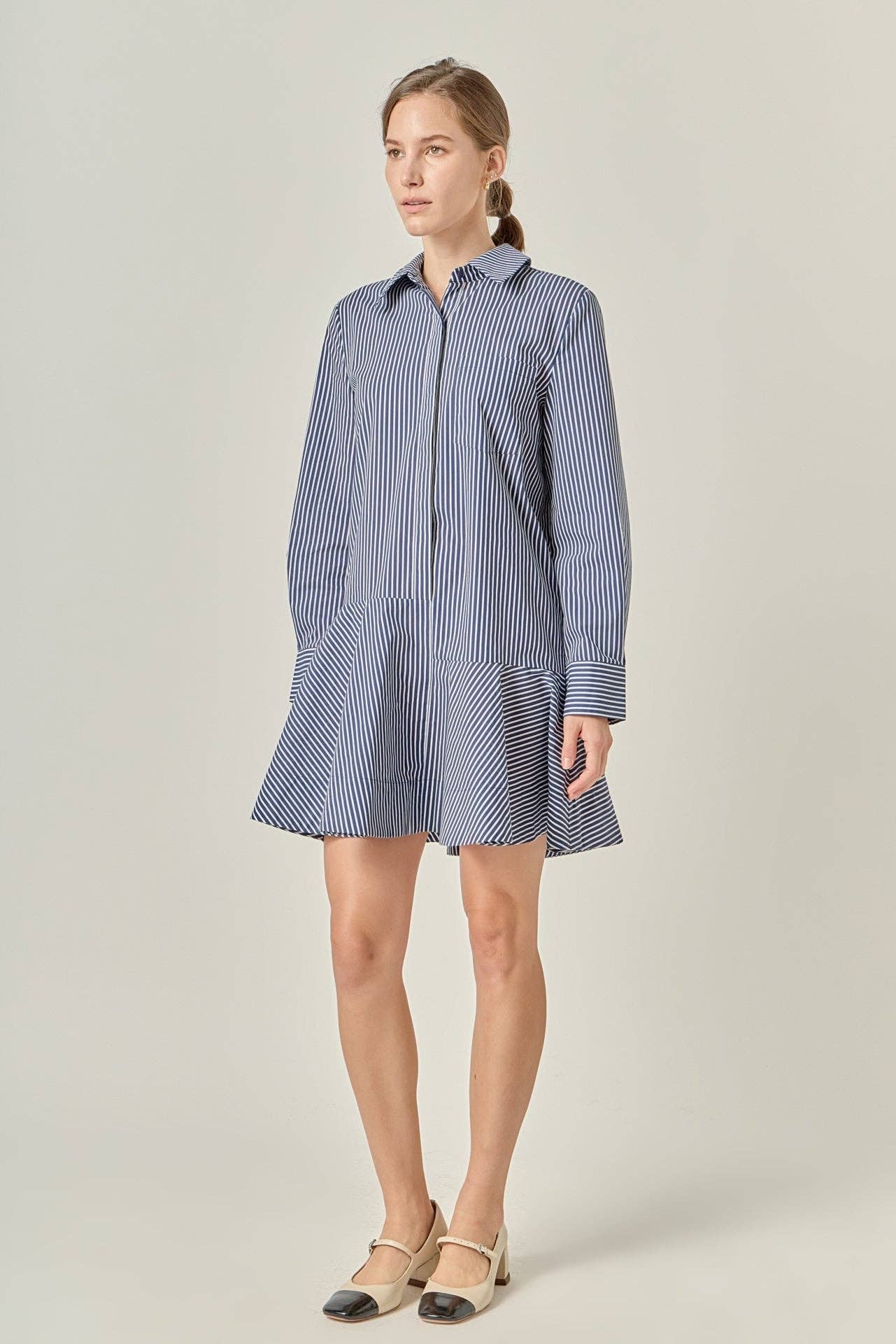 english collar dress shirt Quattro Flex Dress Shirt with Semi-Spread Collar Navy Collars & Co