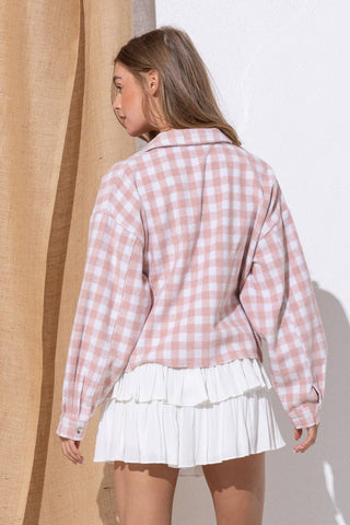 Blue B - 31857J - Yarn Dyed Brushed Crop Pocket Front Shirt Jacket