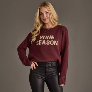 Panache Burgundy & Ivory Wine Season Sweater