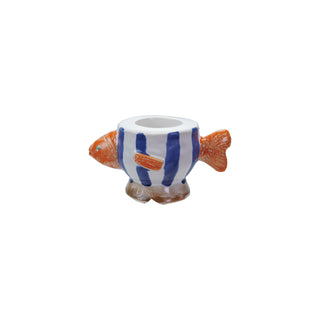 Stoneware Fish Tealight & Taper Candle Holder
