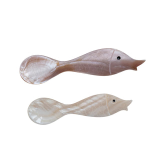 Natural Shell Spoon with Fish-Shaped Handle