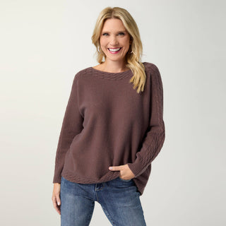 Coco + Carmen Heavenly-Luxe Cable Knit Dolman Sweater