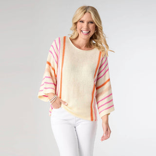 COCO + CARMEN - Gretchen Relaxed 3/4 Sleeve Striped Sweater