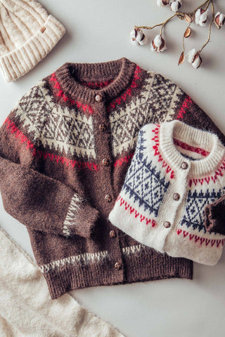Urban Daizy - Fair Isle Nordic Toggle Knit Cardigan